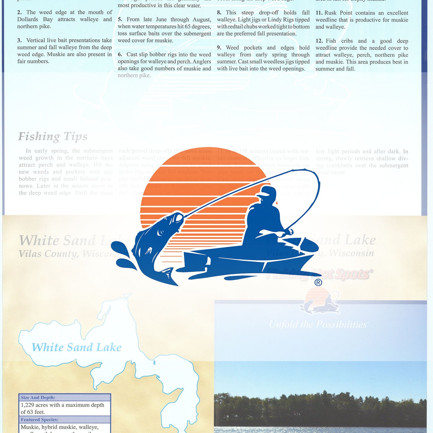 White Sand Lake (Vilas) Fishing Map