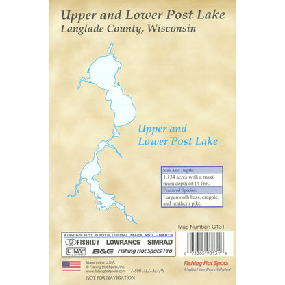 Post Lakes-Upper/Lower (Langlade Co) Fishing Map