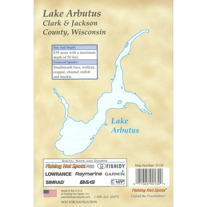 Lake Arbutus Fishing Map (Jackson Co) Fishing Map