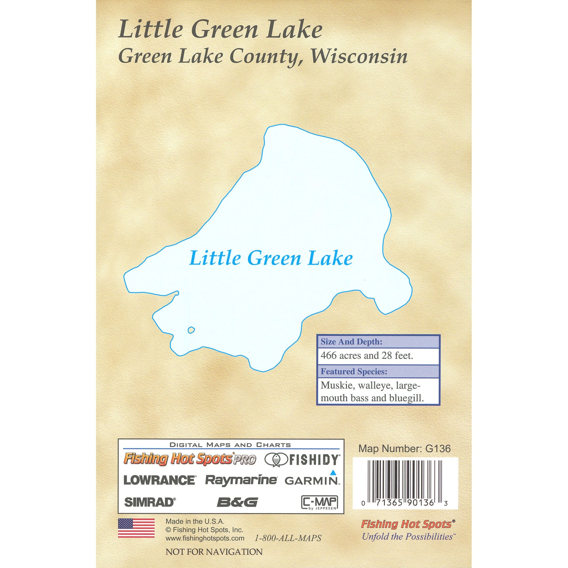 Little Green Lake (Green Co) Fishing Map