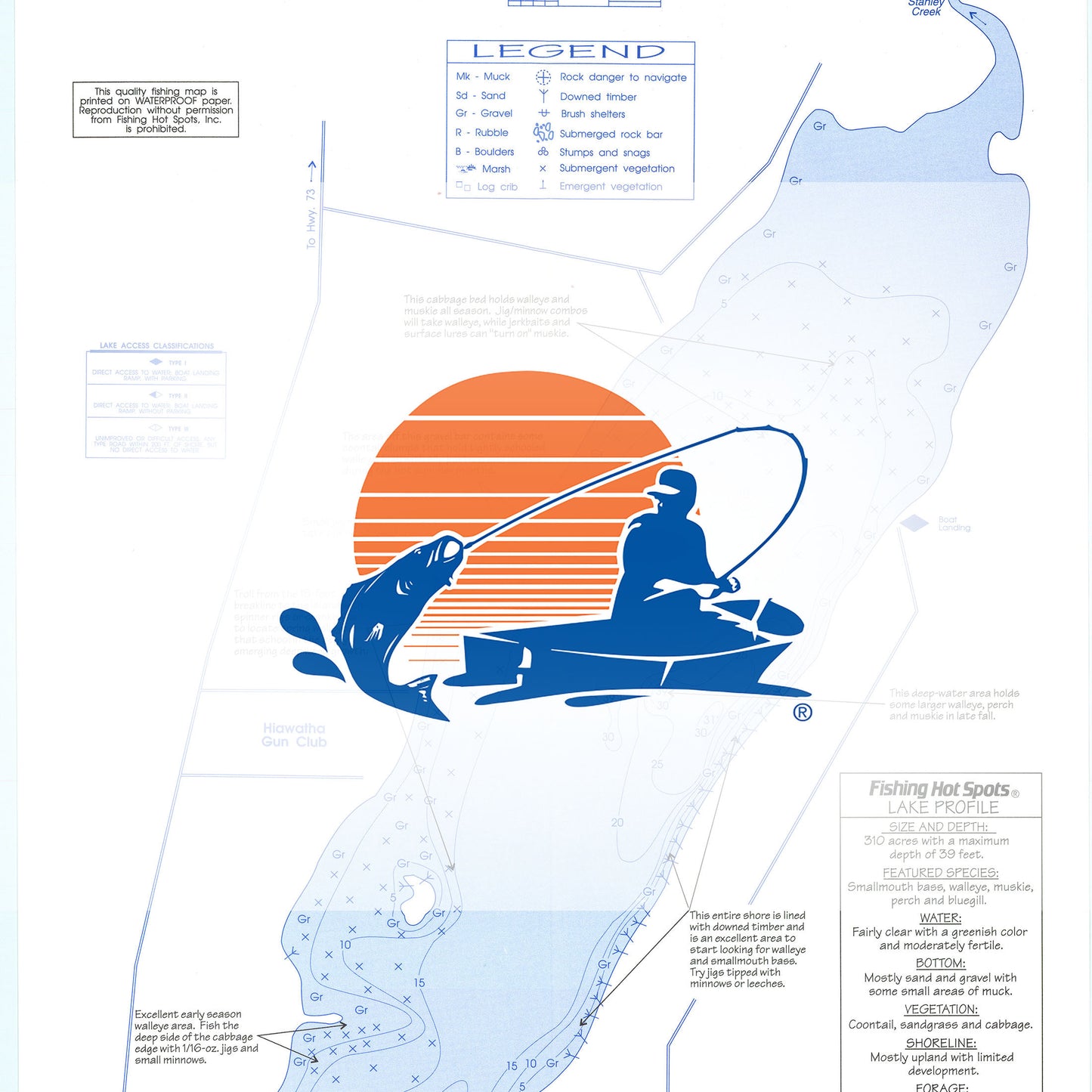 Stanley Lake Fishing Map