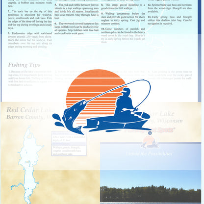 Red Cedar Lake (Barron Co) Fishing Map