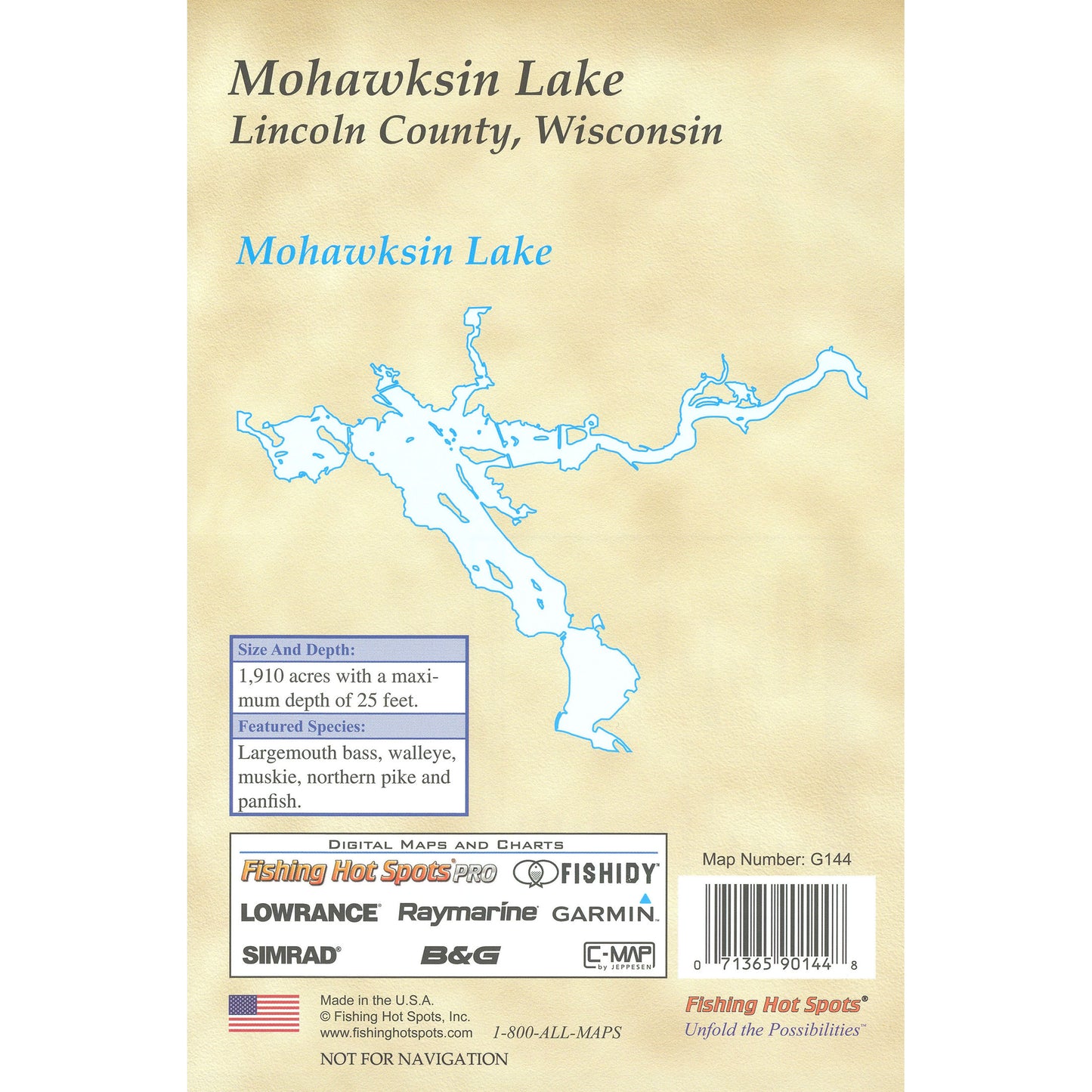 Mohawksin Lake (Lincoln Co) Fishing Map