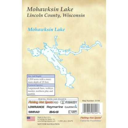 Mohawksin Lake (Lincoln Co) Fishing Map