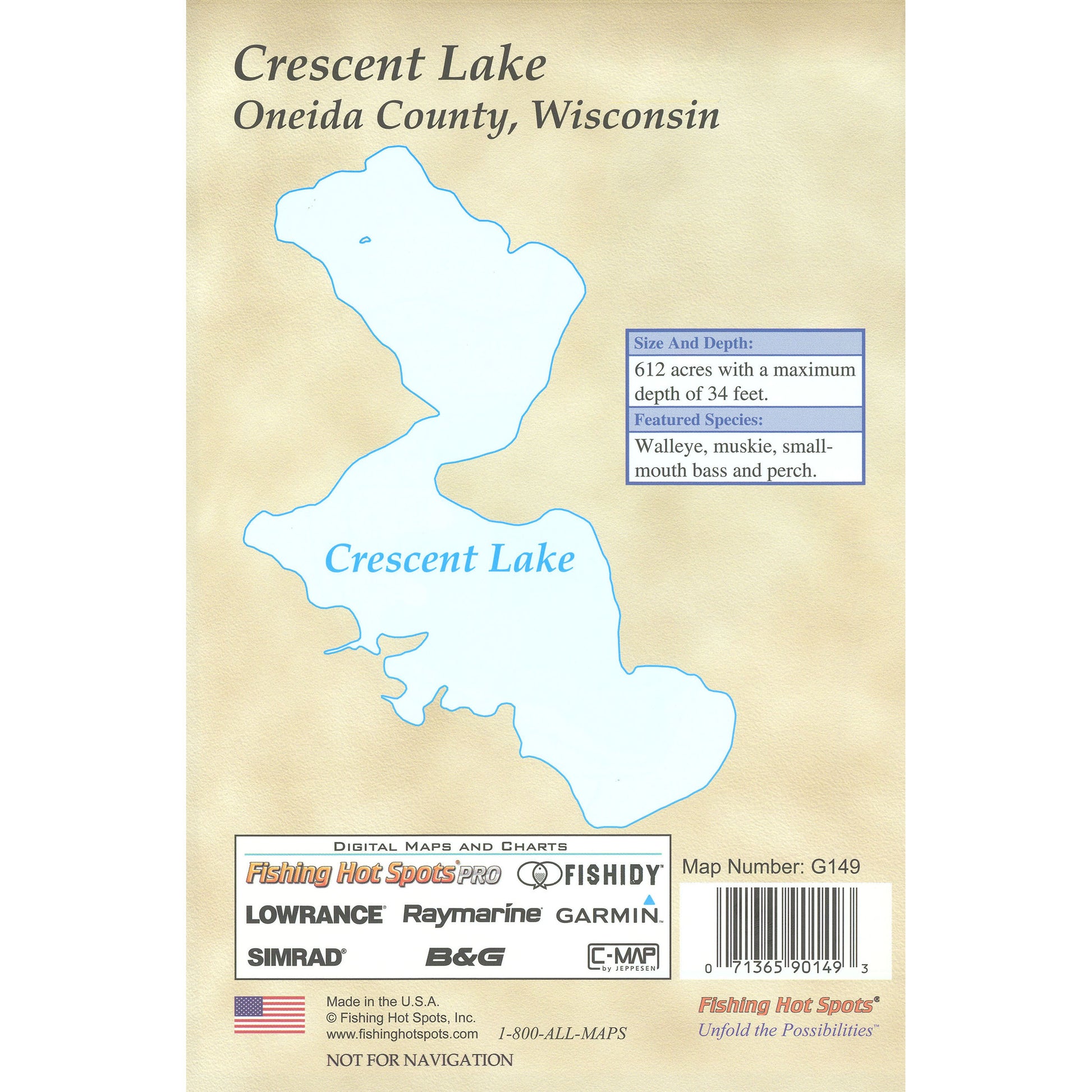 Crescent Lake (Oneida Co) Fishing Map