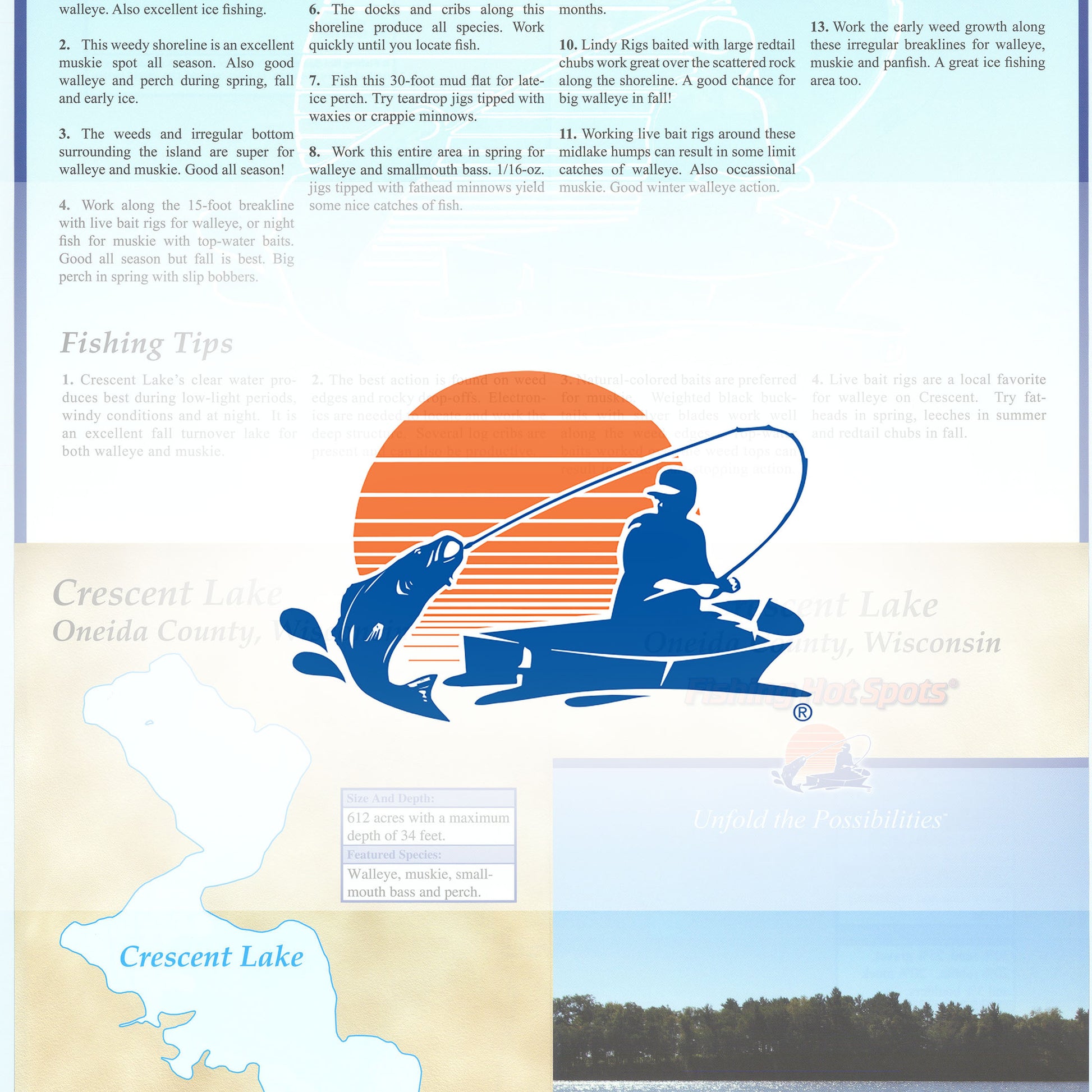 Crescent Lake (Oneida Co) Fishing Map