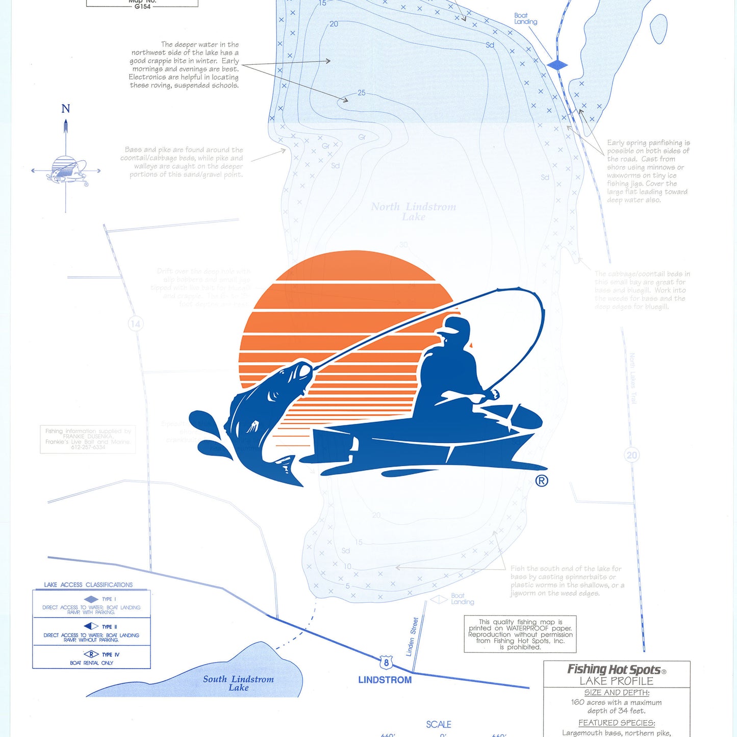 North Lindstrom Lake-Chisago Chain Fishing Map