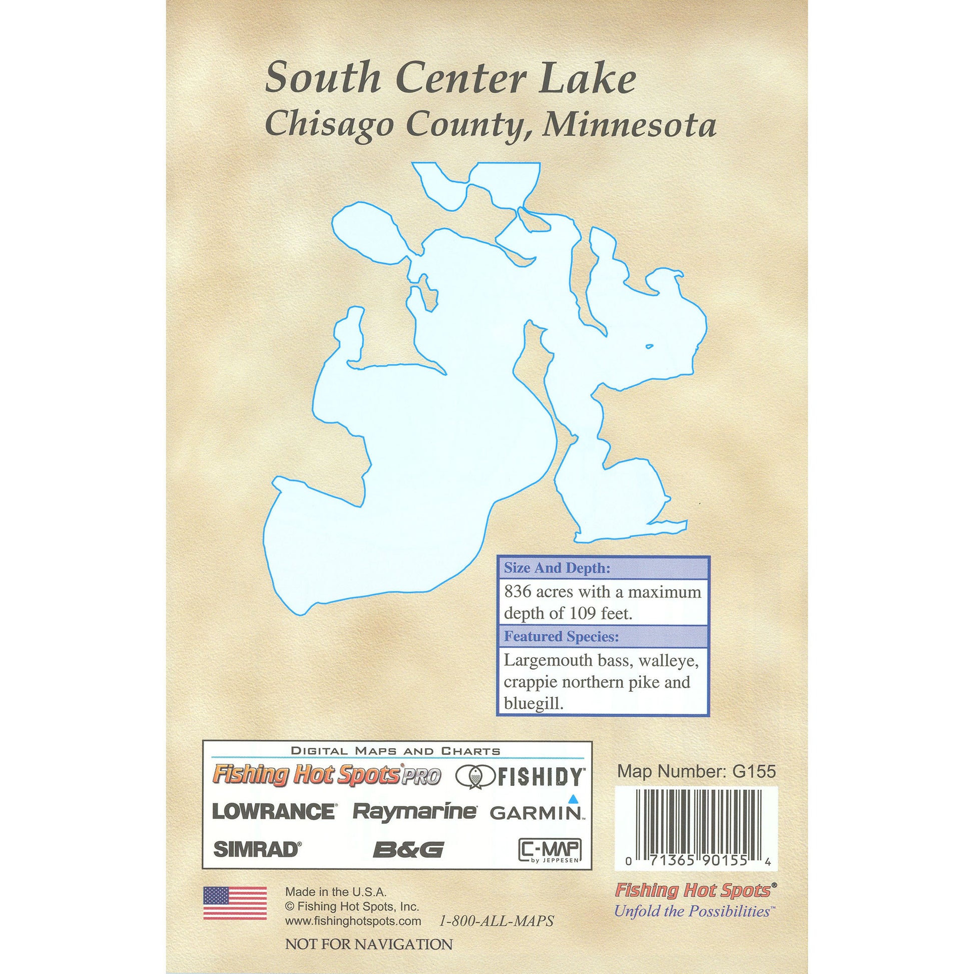 South Center Lake-Chisago Chain Fishing Map