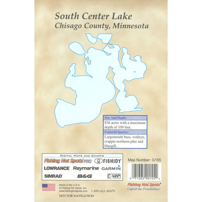 South Center Lake-Chisago Chain Fishing Map