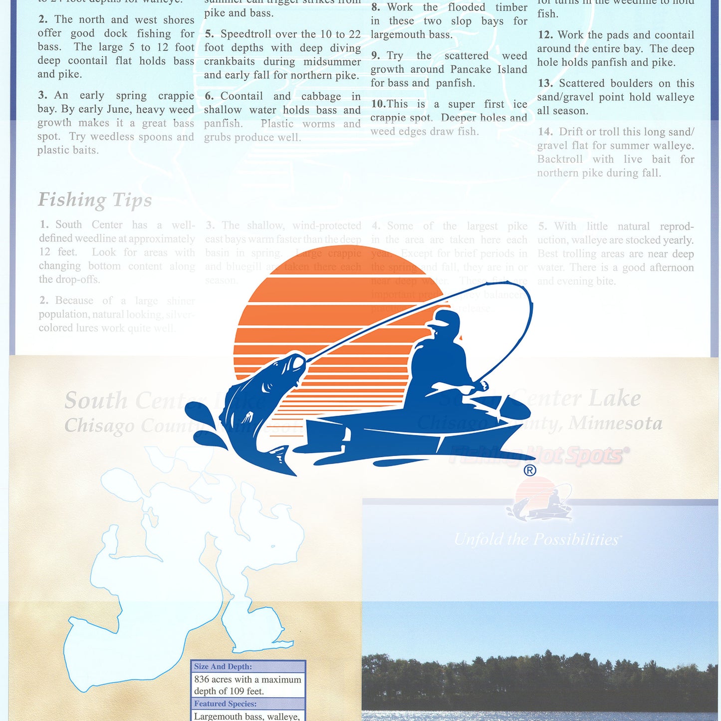 South Center Lake-Chisago Chain Fishing Map