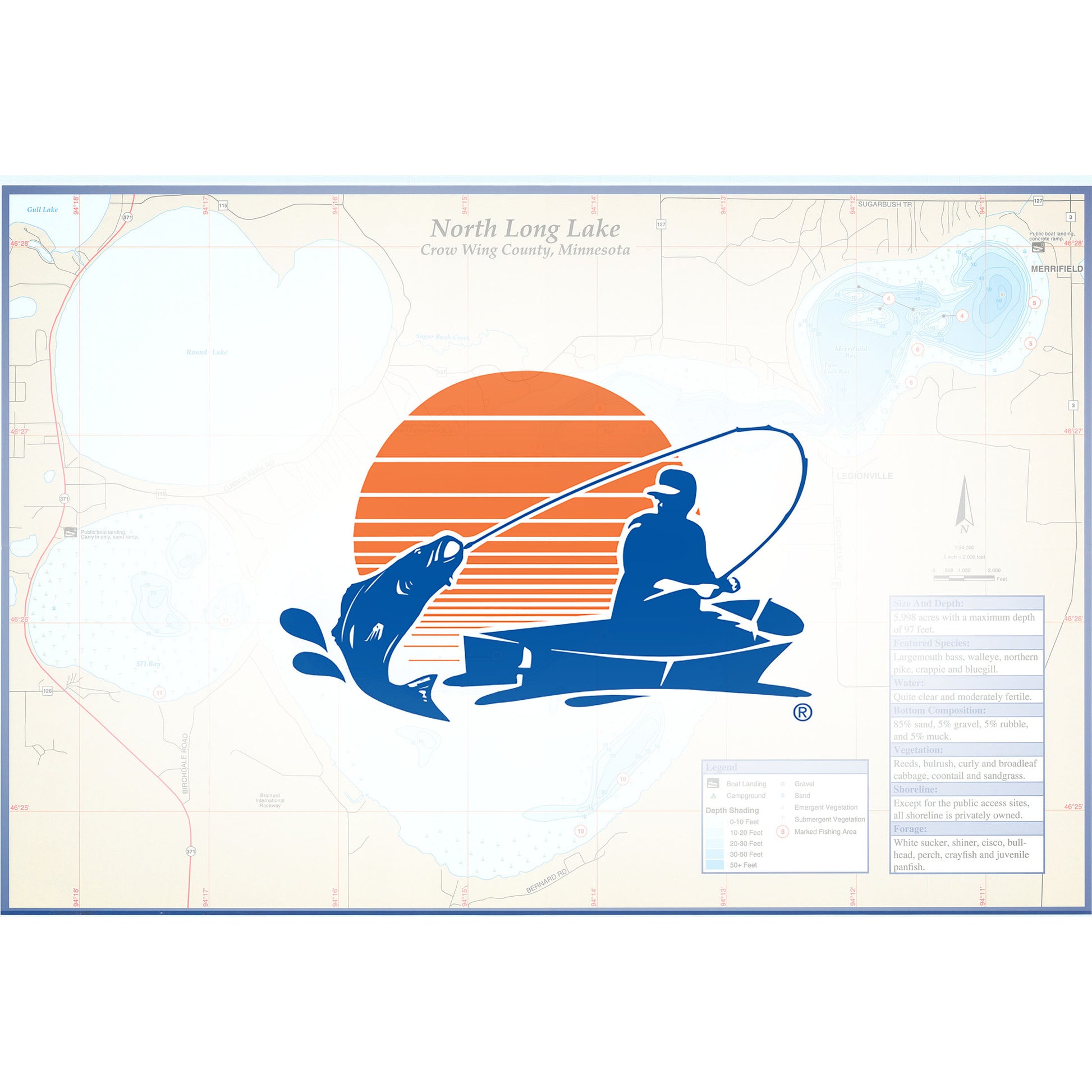 North Long Lake Fishing Map