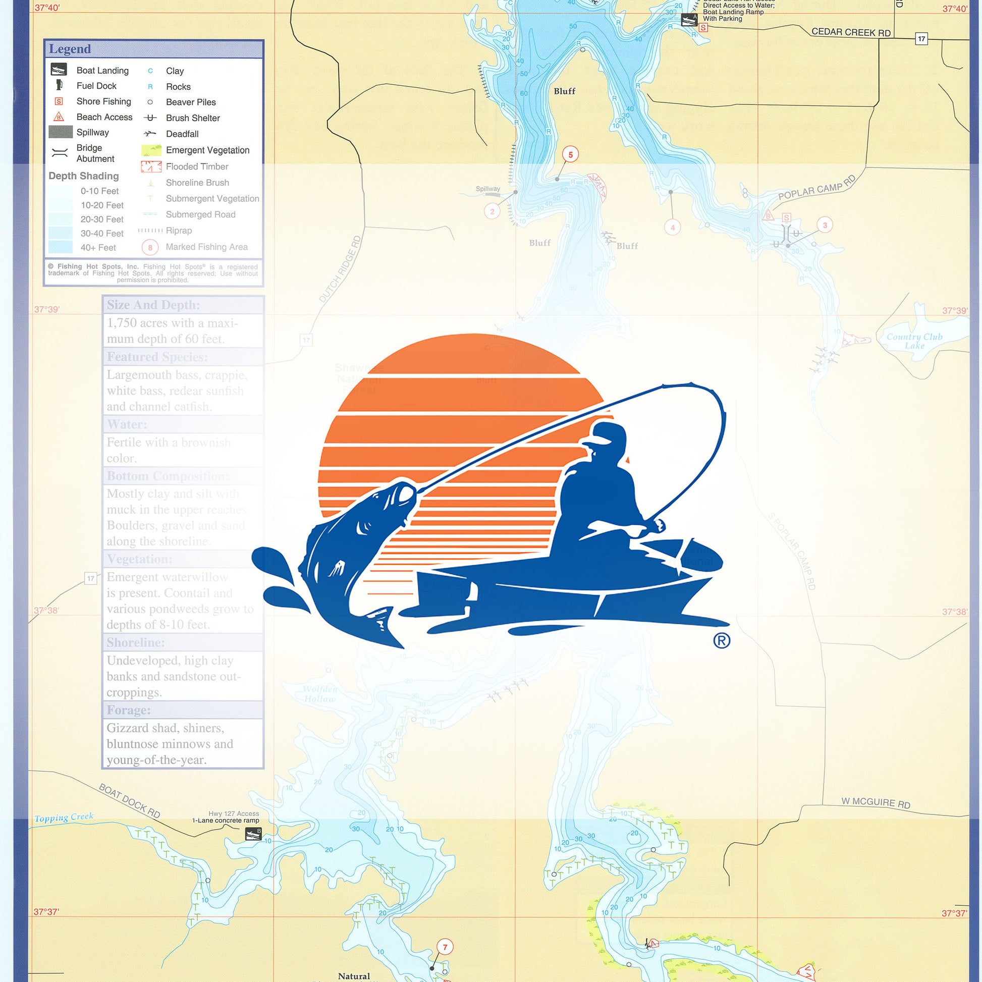 Cedar Lake Fishing Map