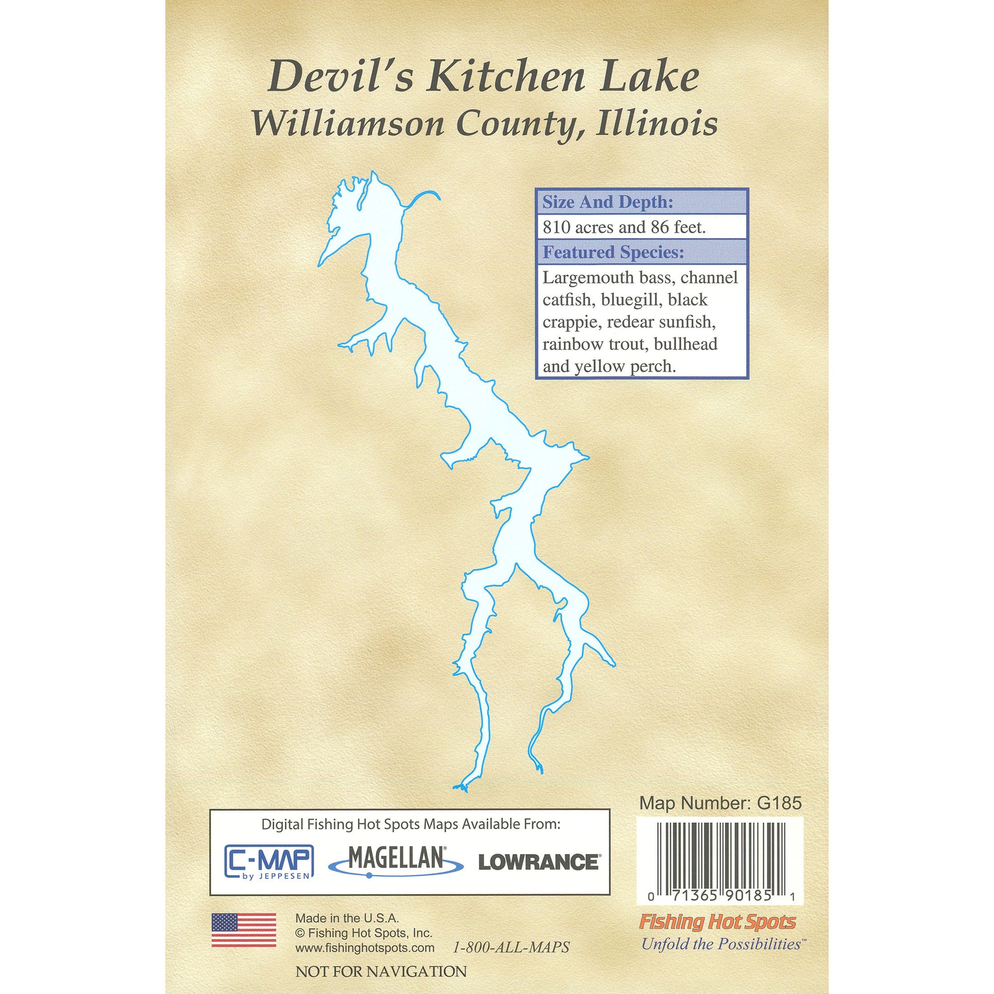 Devils Kitchen Lake Fishing Map