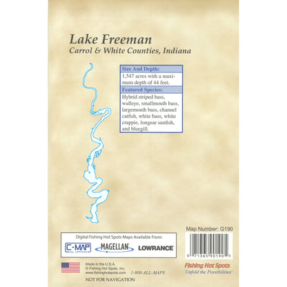 Lake Freeman Fishing Map, Lake