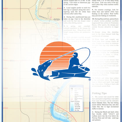 Lake Freeman Fishing Map, Lake