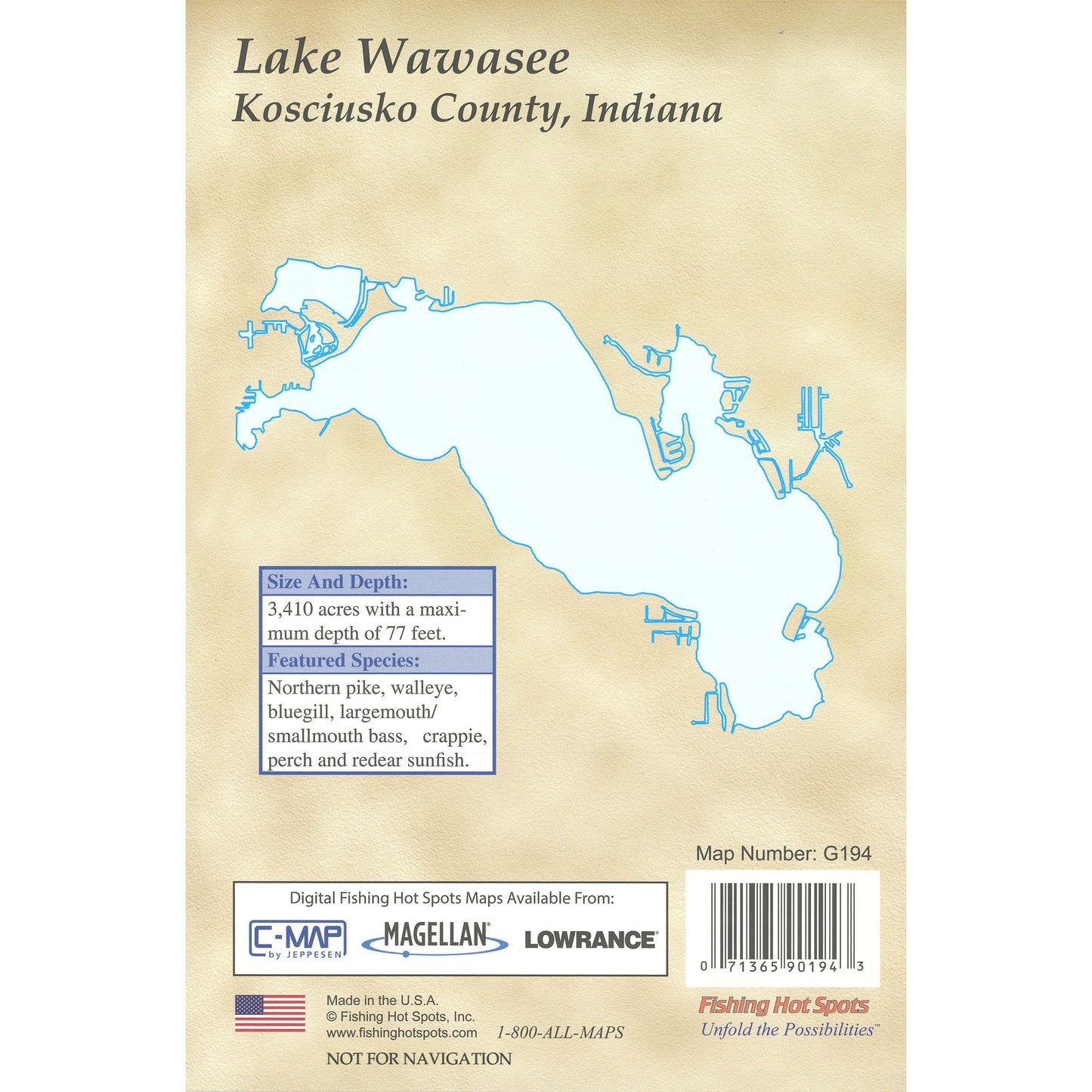 Lake Wawasee Fishing Map