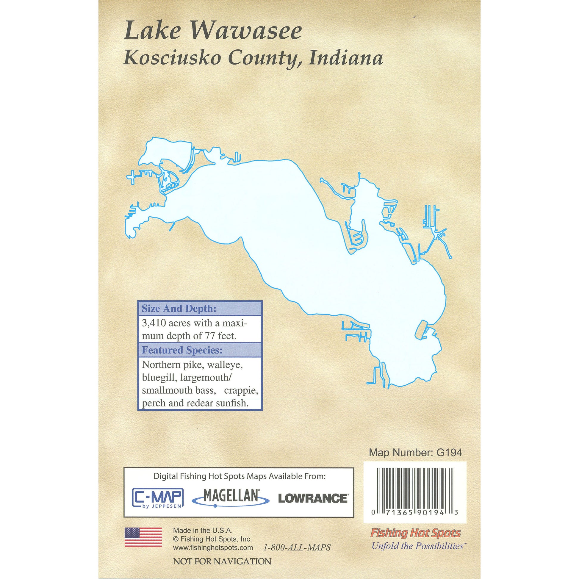 Lake Wawasee Fishing Map