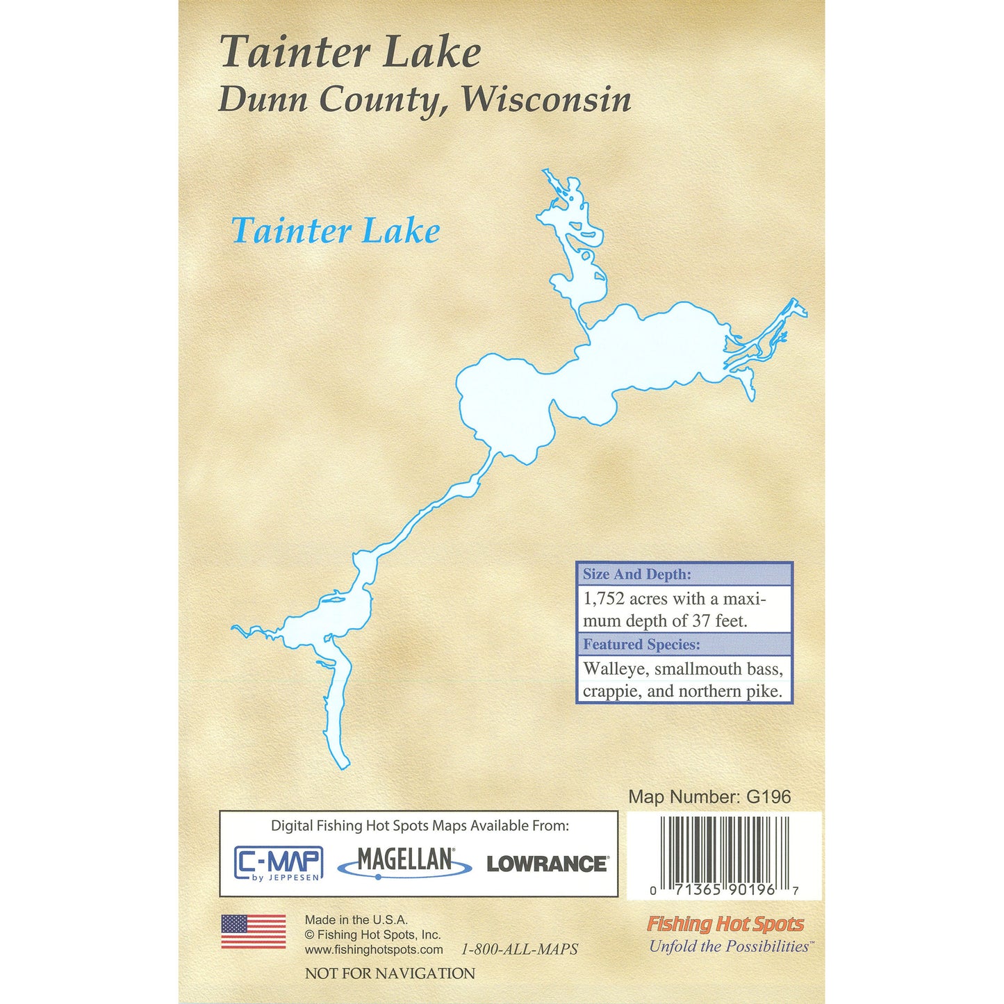 Tainter Lake (Dunn Co) Fishing Map
