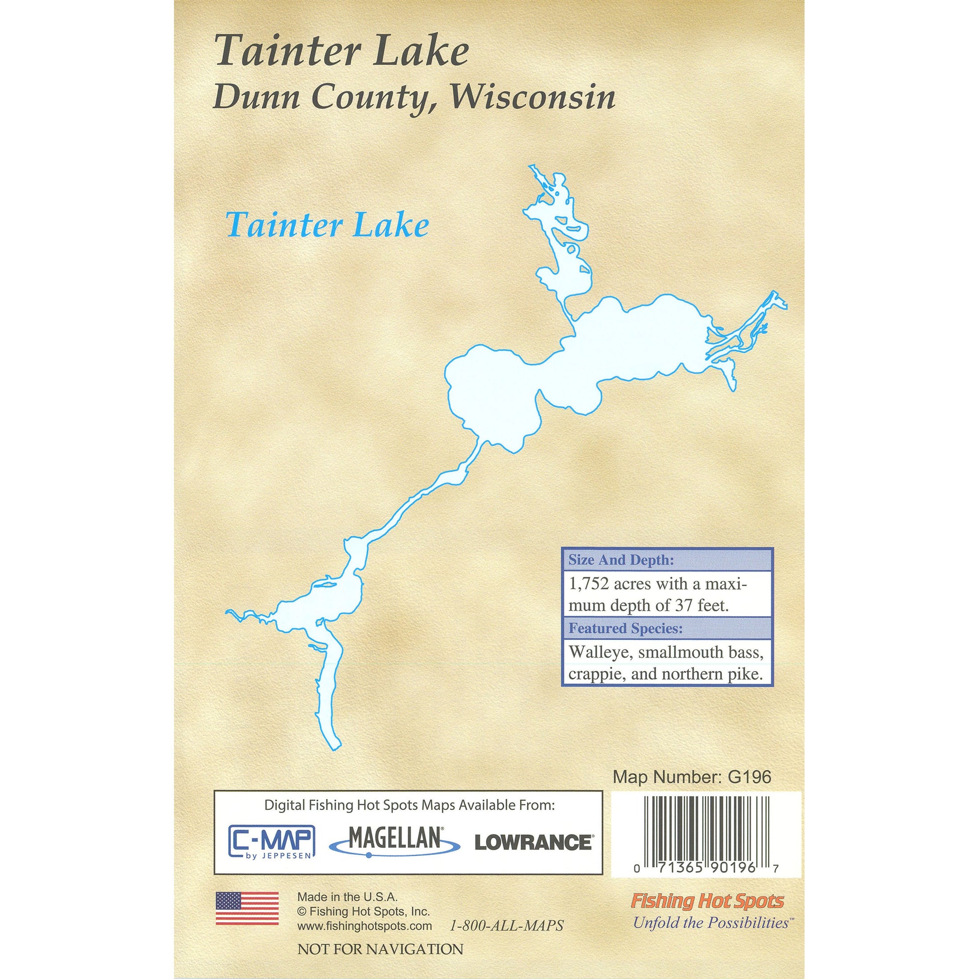 Tainter Lake (Dunn Co) Fishing Map