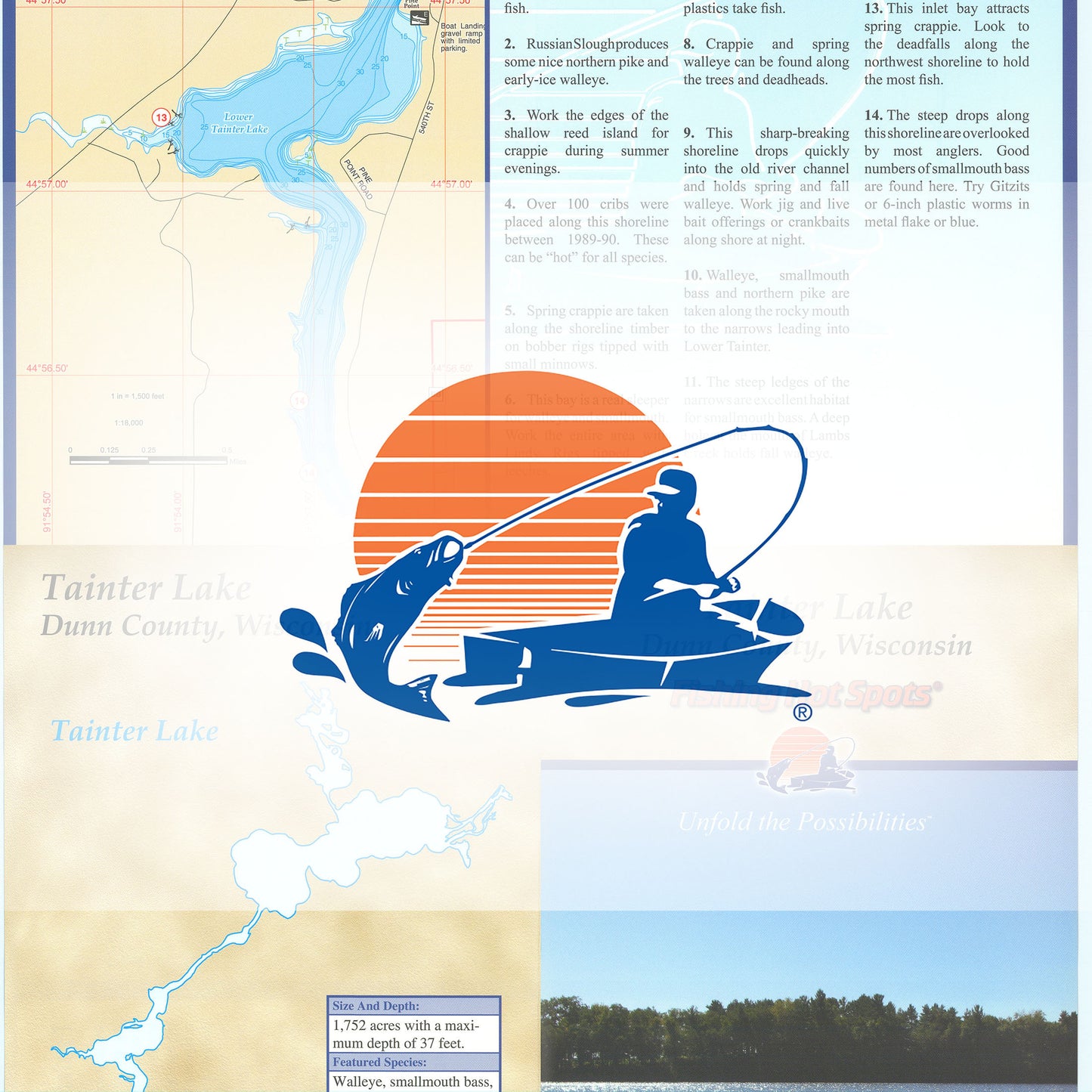 Tainter Lake (Dunn Co) Fishing Map