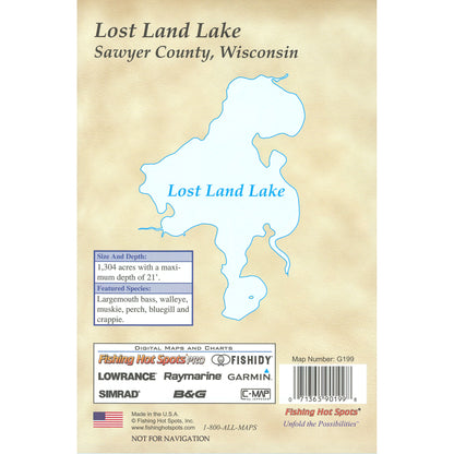 Lost Land Lake (Sawyer Co) Fishing Map