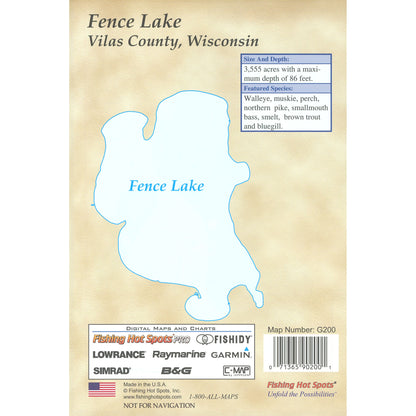 Fence Lake (Vilas Co) Fishing Map