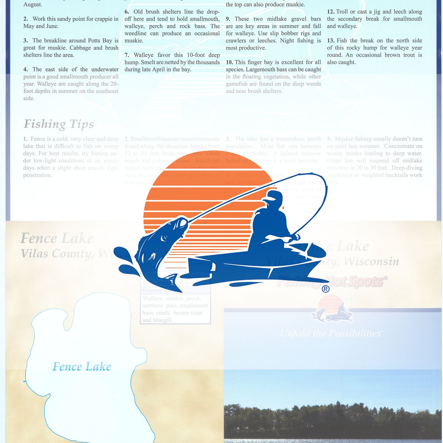 Fence Lake (Vilas Co) Fishing Map