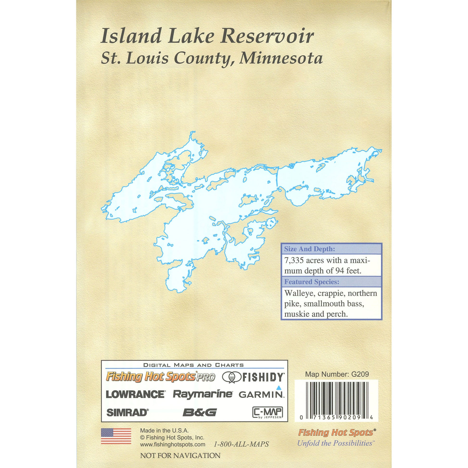 Island Reservoir East/West Fishing Map