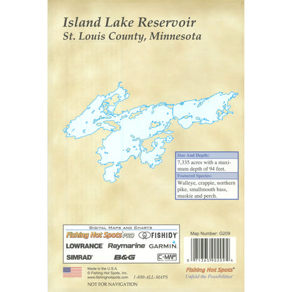 Island Reservoir East/West Fishing Map