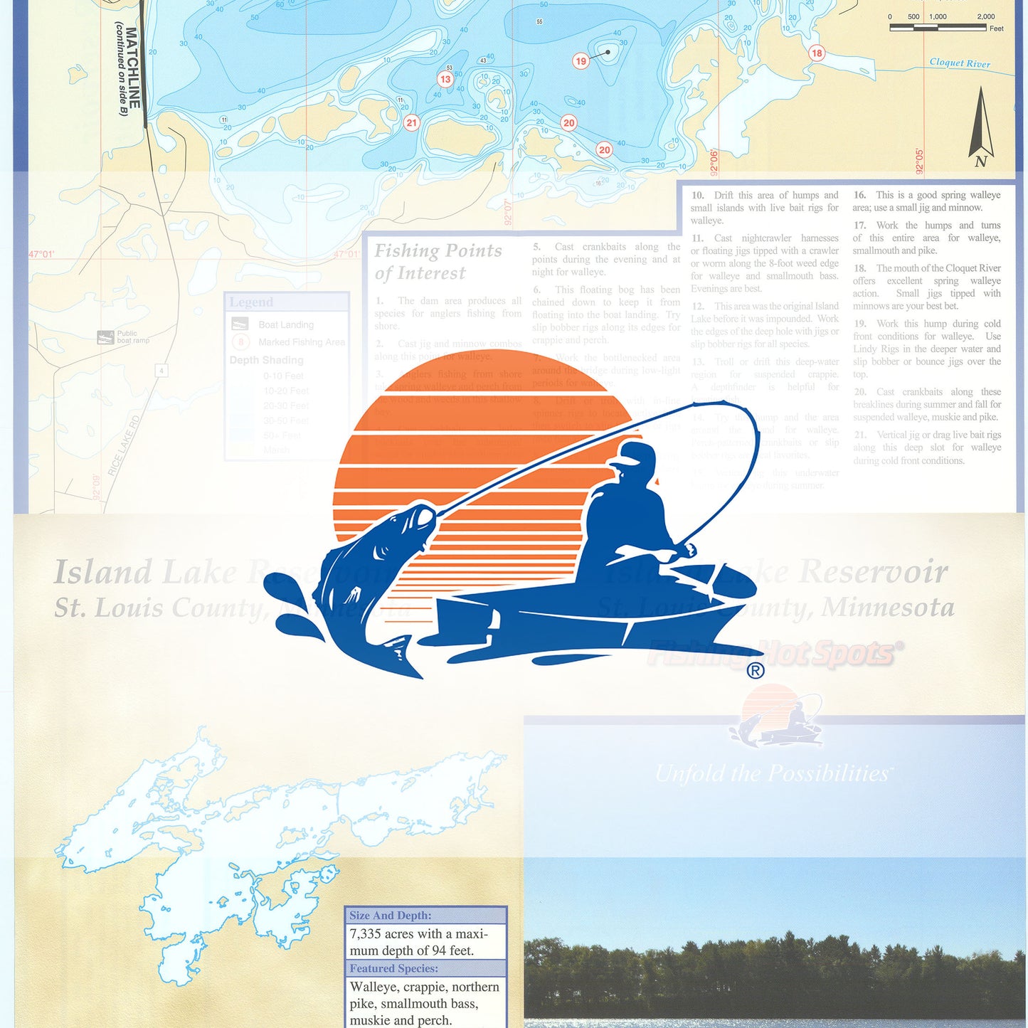 Island Reservoir East/West Fishing Map