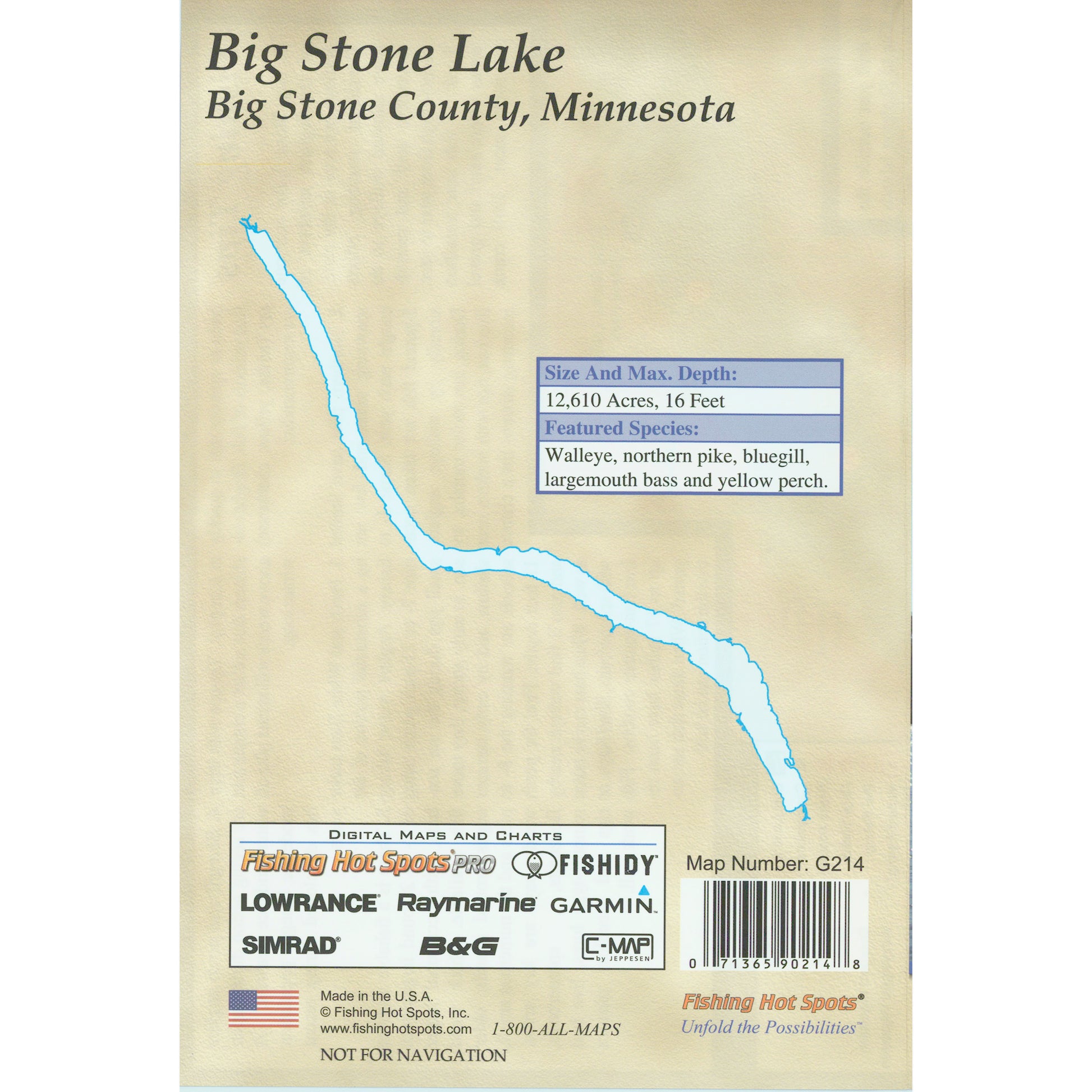 Big Stone Lake (MN/SD) Fishing Map