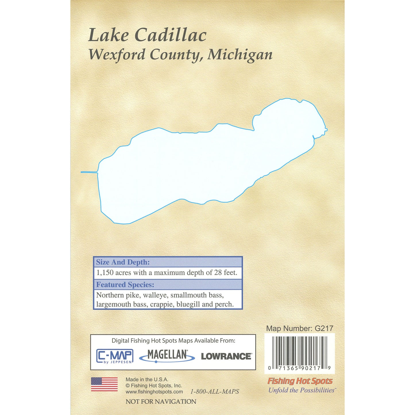 Lake Cadillac Fishing Map