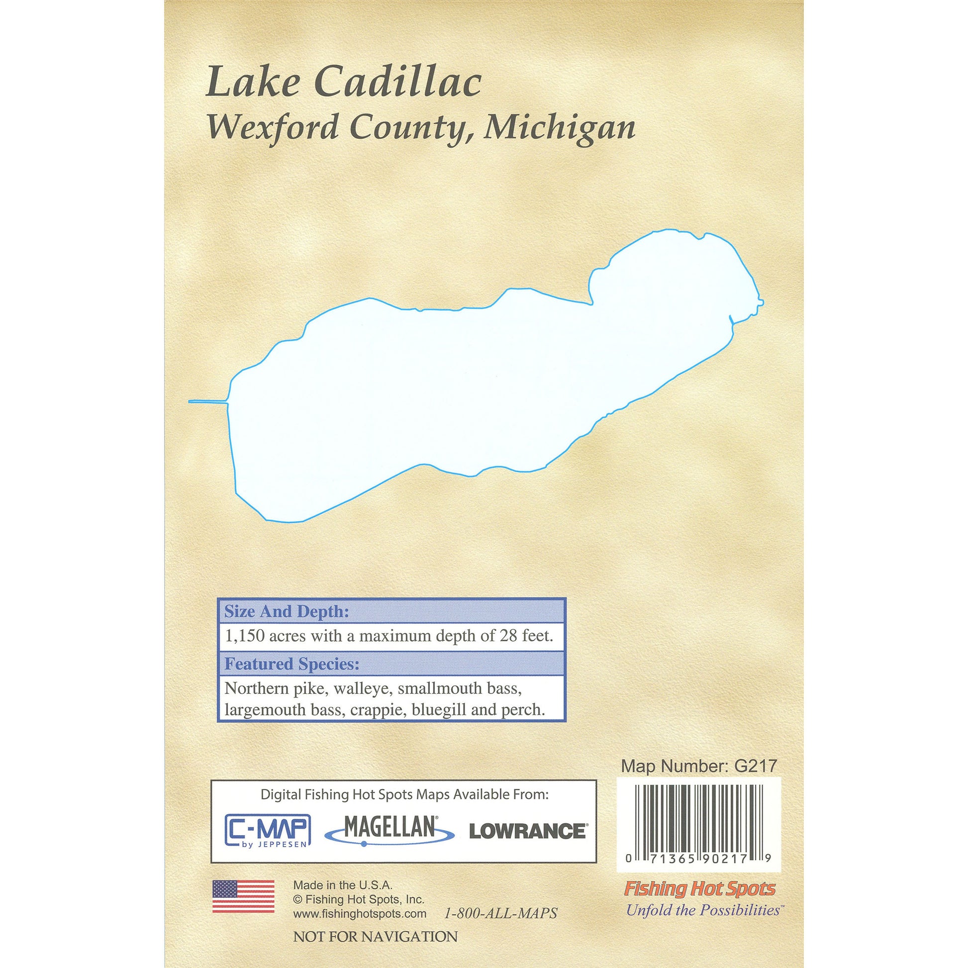Lake Cadillac Fishing Map