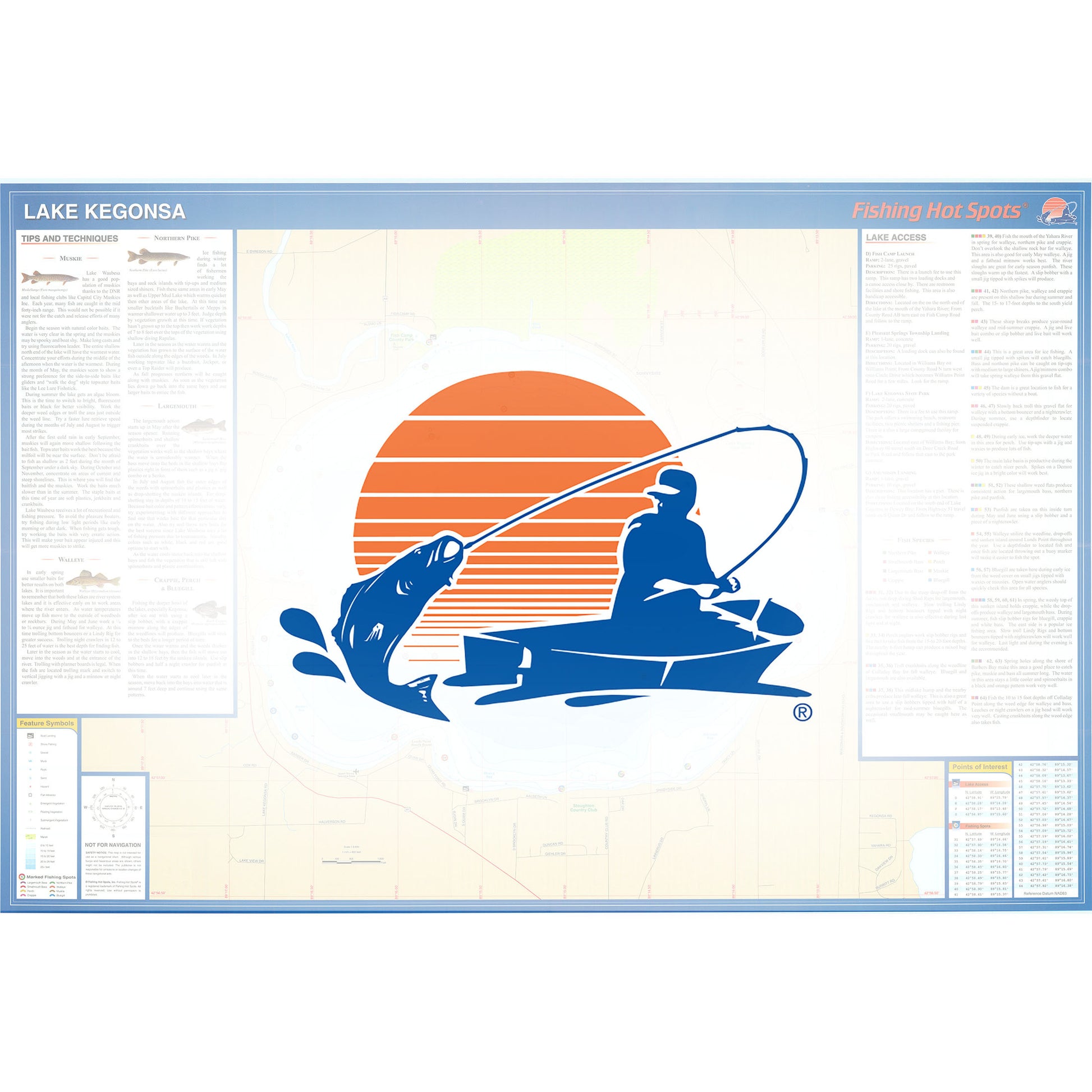 Waubesa & Kegonsa Lakes Fishing Map