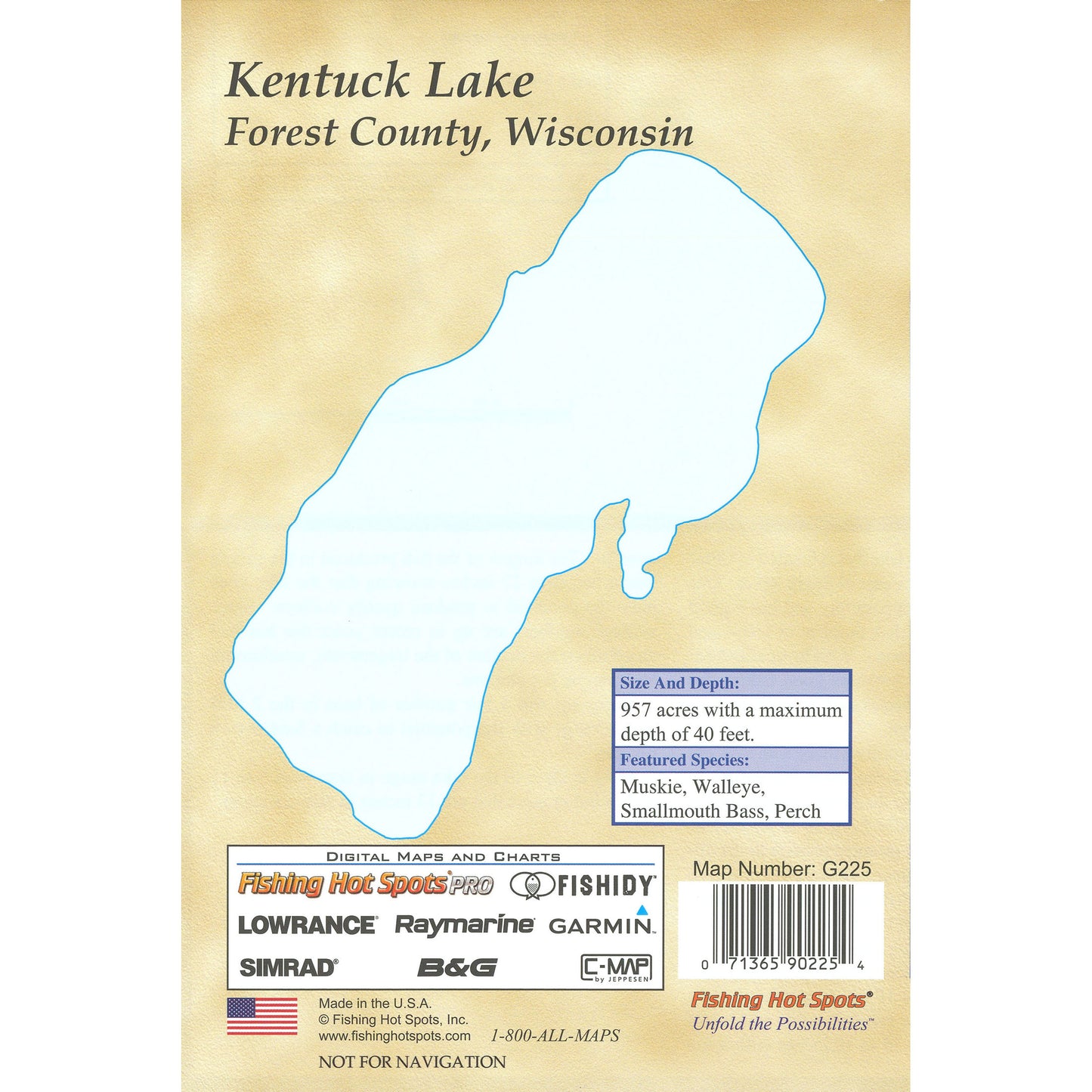 Kentuck Lake (Vilas Co) Fishing Map