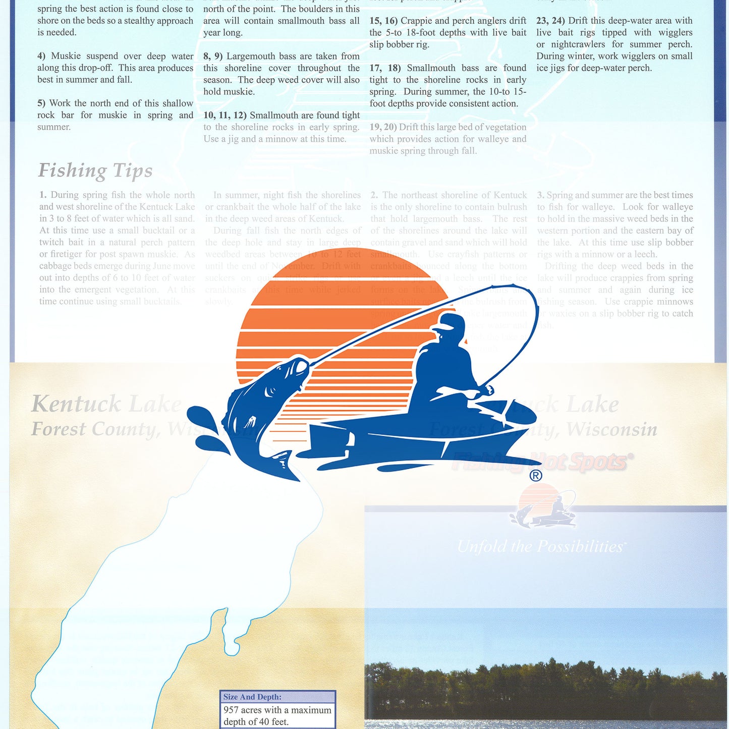 Kentuck Lake (Vilas Co) Fishing Map
