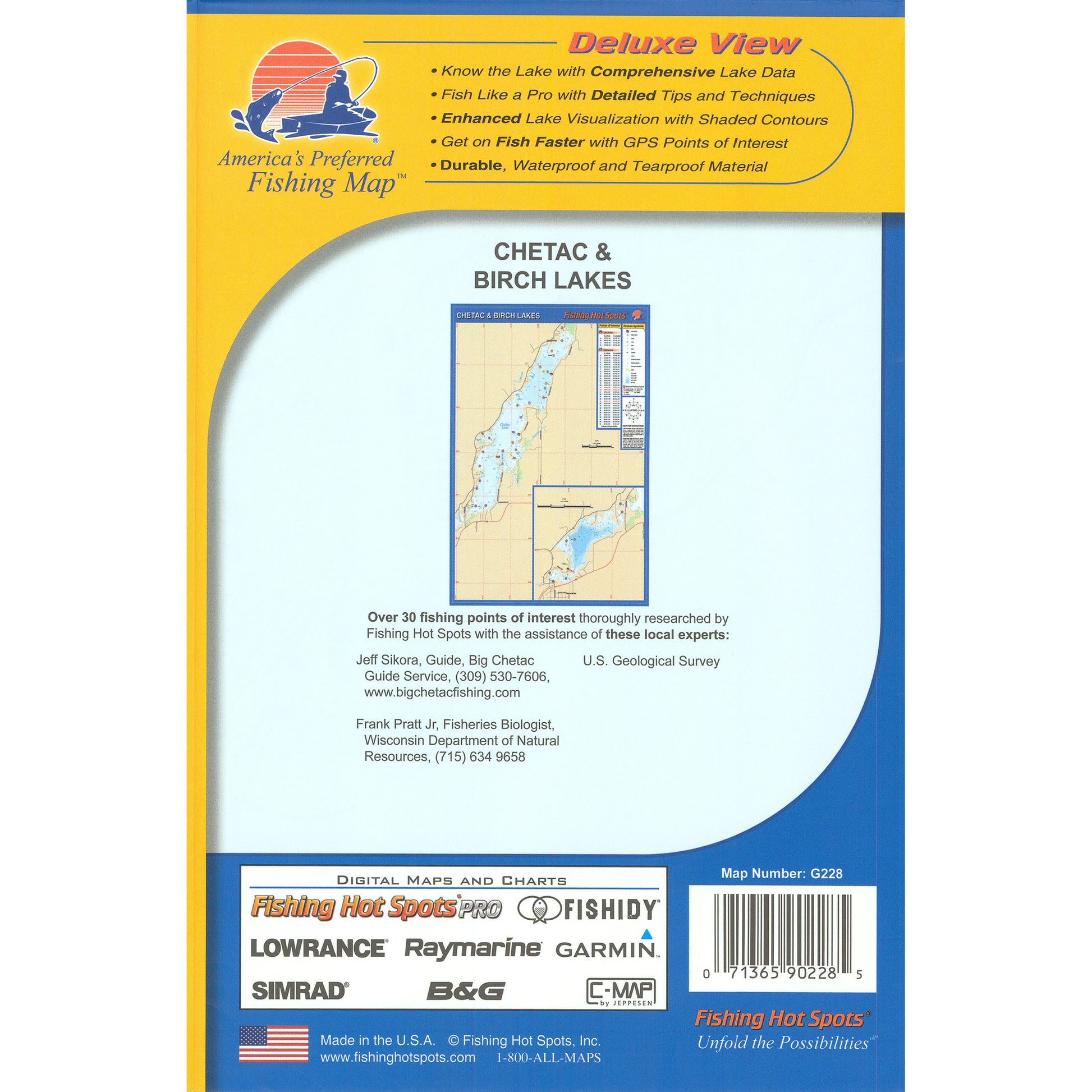 Chetac & Birch Lake (Sawyer Co) Fishing Map