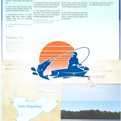 Lake Noquebay Fishing Map (Marinette Co)