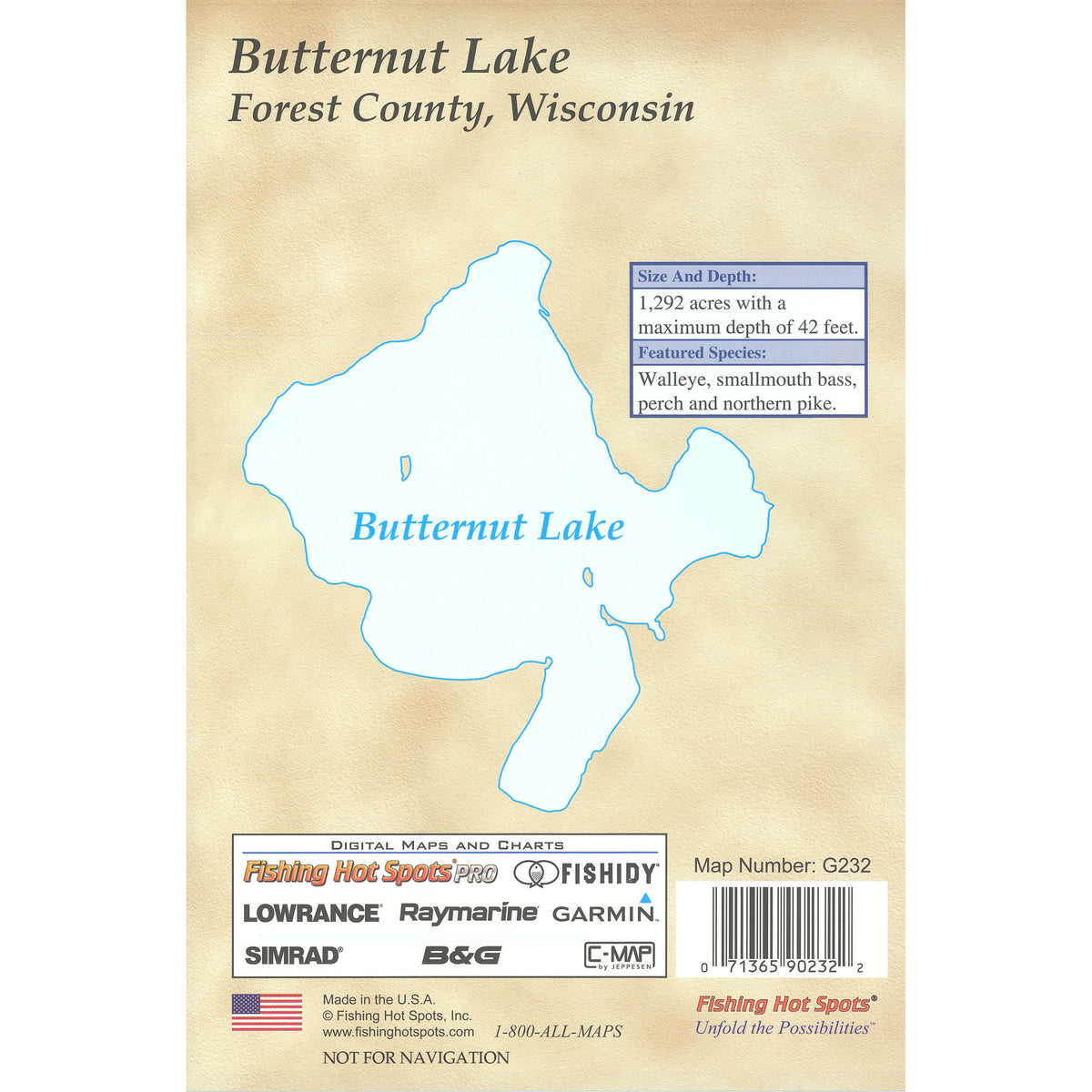 Butternut Lake (Forest County) Fishing Map