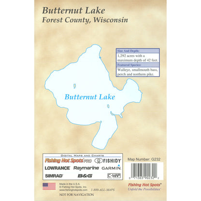 Butternut Lake (Forest County) Fishing Map