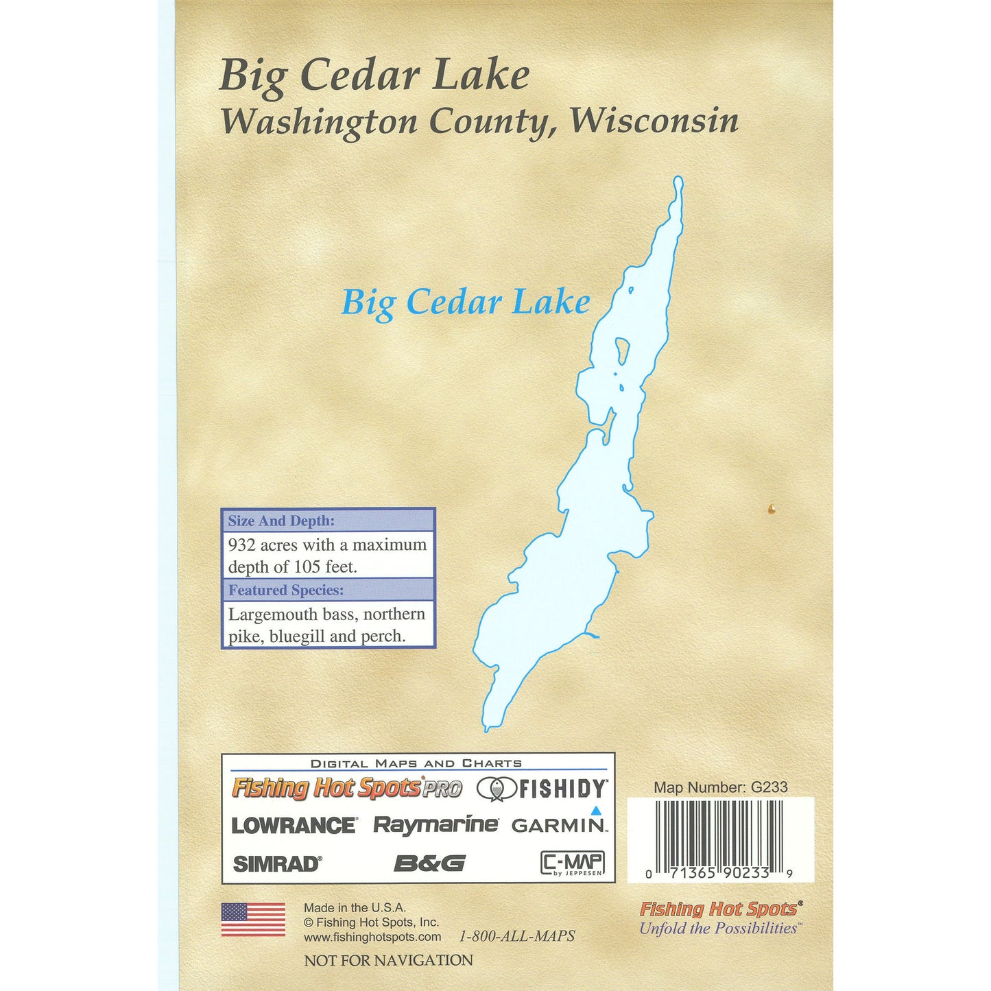 Big Cedar Lake (Washington Co) Fishing Map