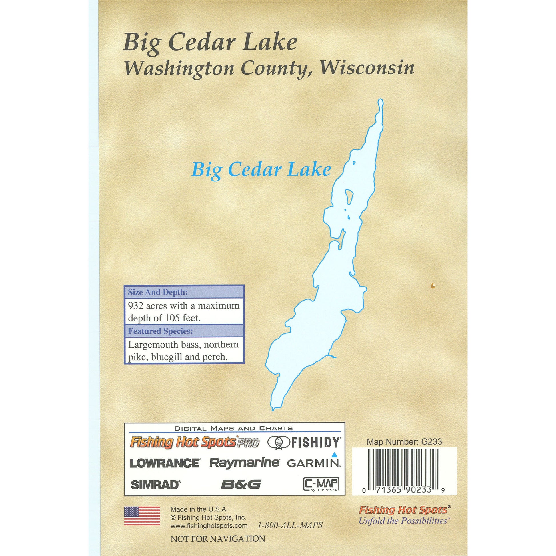 Big Cedar Lake (Washington Co) Fishing Map