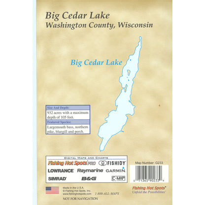 Big Cedar Lake (Washington Co) Fishing Map