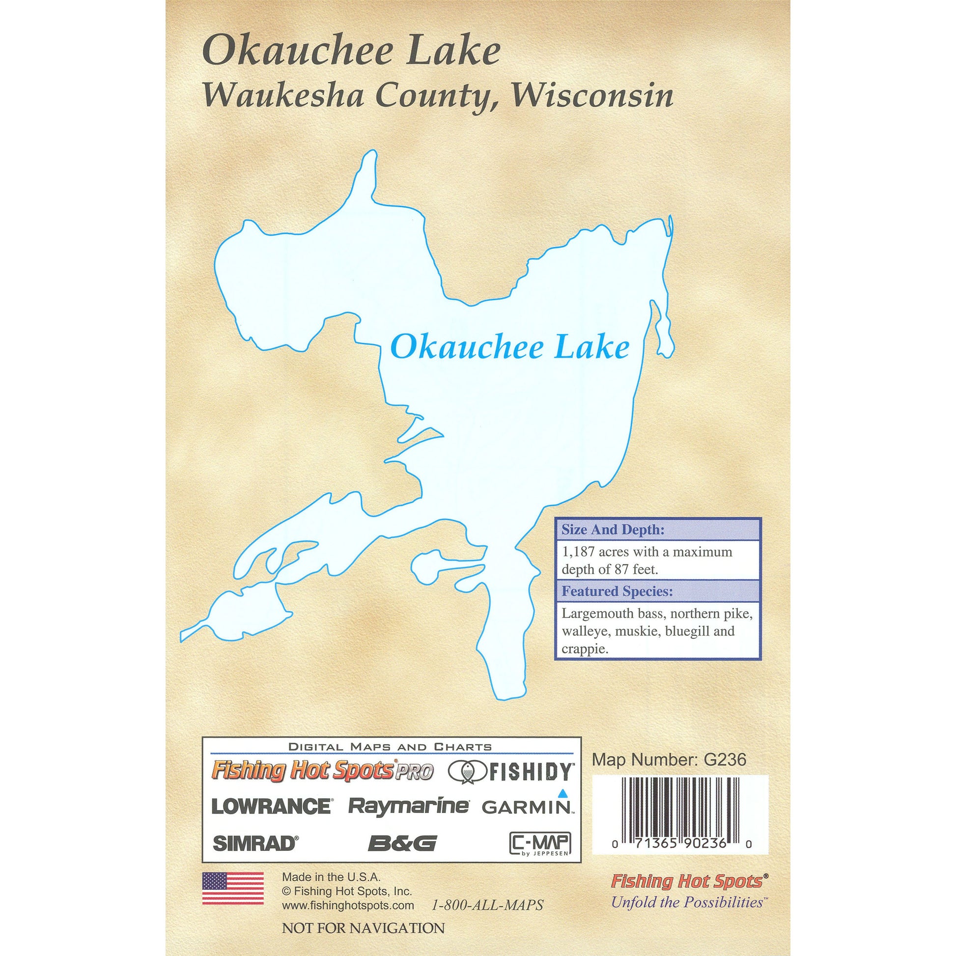 Okauchee Lake (Waukesha Co) Fishing Map
