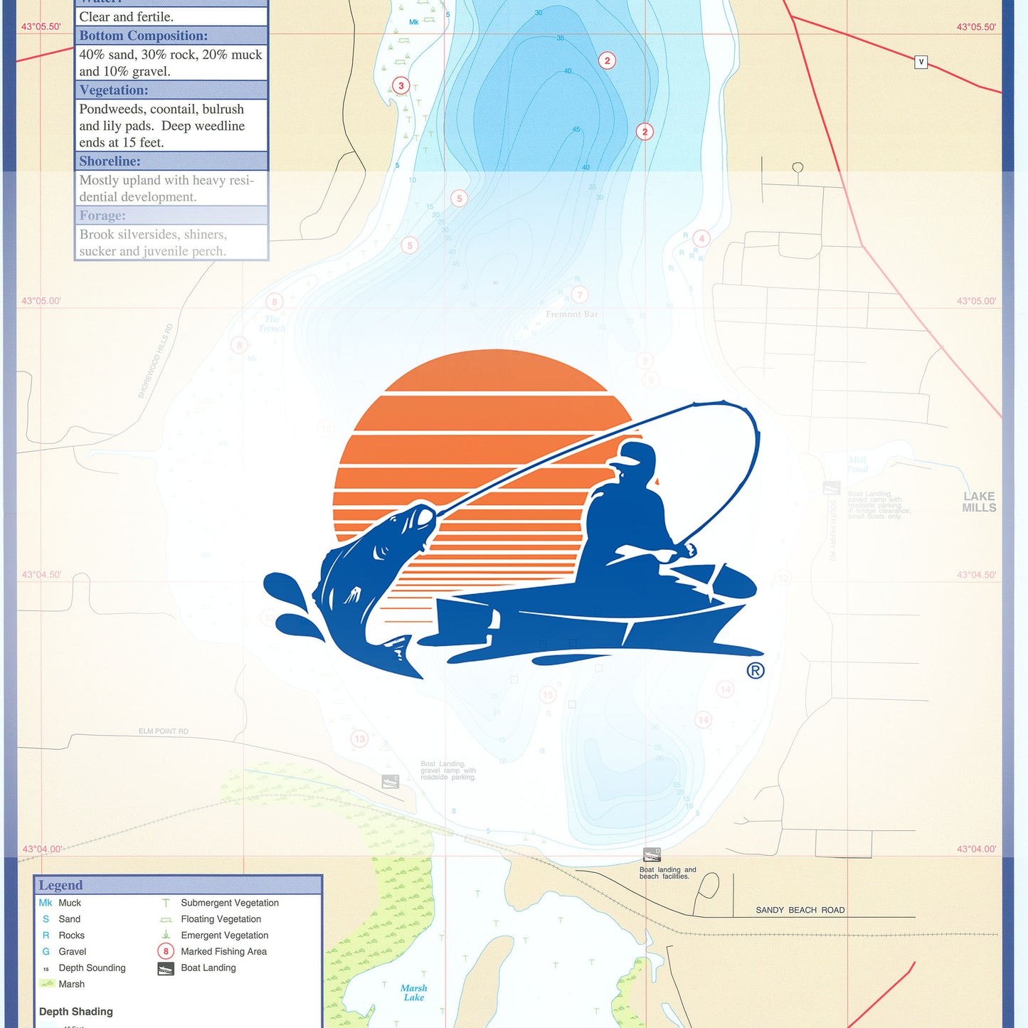 Rock Lake (Jefferson Co) fishing map