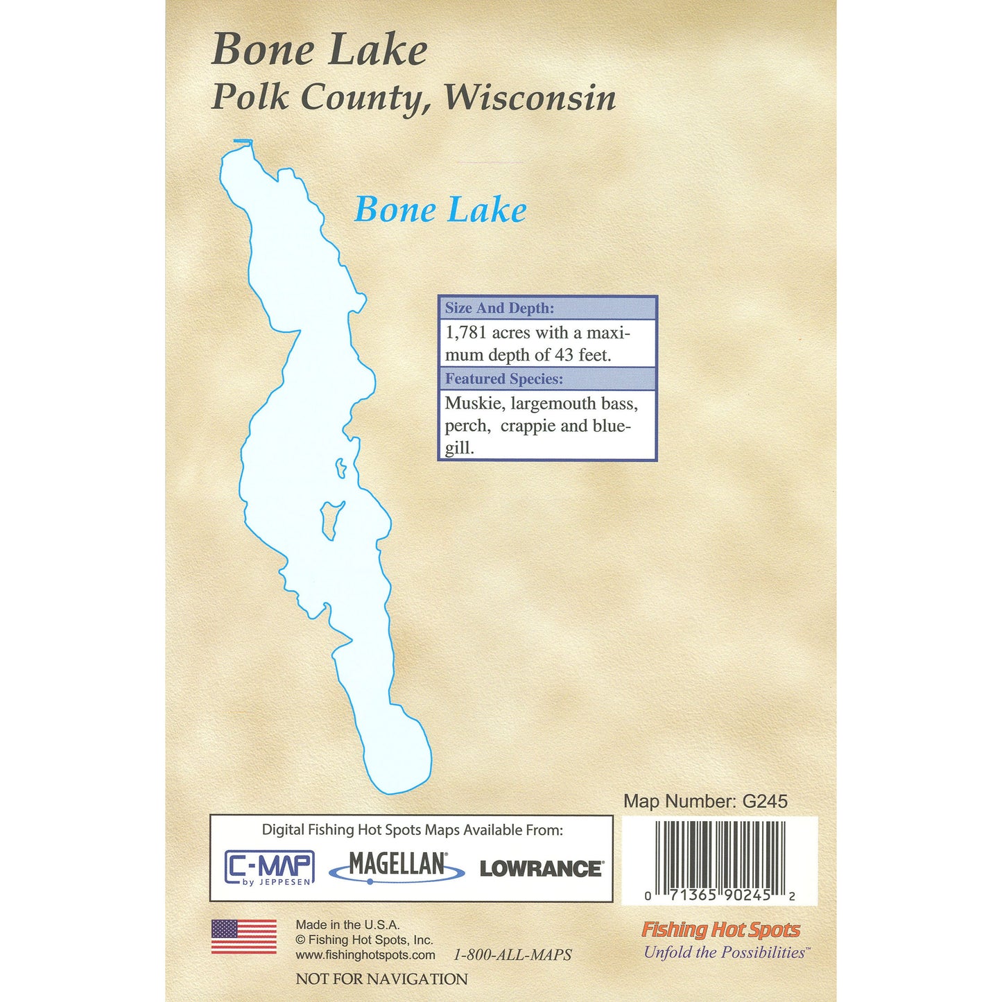 Bone Lake (Polk Co) Fishing Map