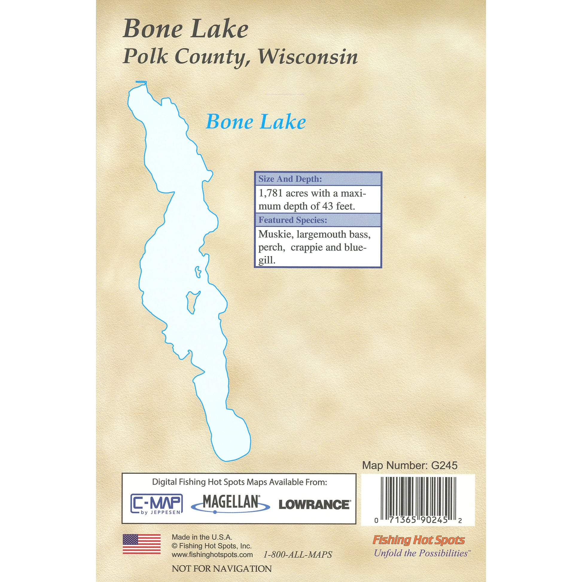 Bone Lake (Polk Co) Fishing Map