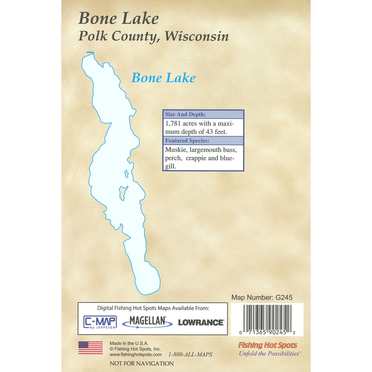 Bone Lake (Polk Co) Fishing Map