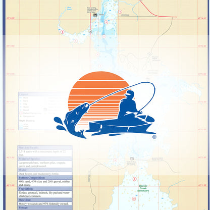Chequamegon Waters-Miller Dam Flowage (Taylor Co) Fishing Map