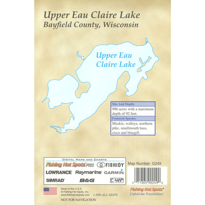 Upper Eau Claire Lake (Bayfield Co) Fishing Map